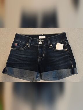 Hudson Jeans Ruby Mid-Thigh Dark Wash Denim Cuffed Women’s Short Size 23
